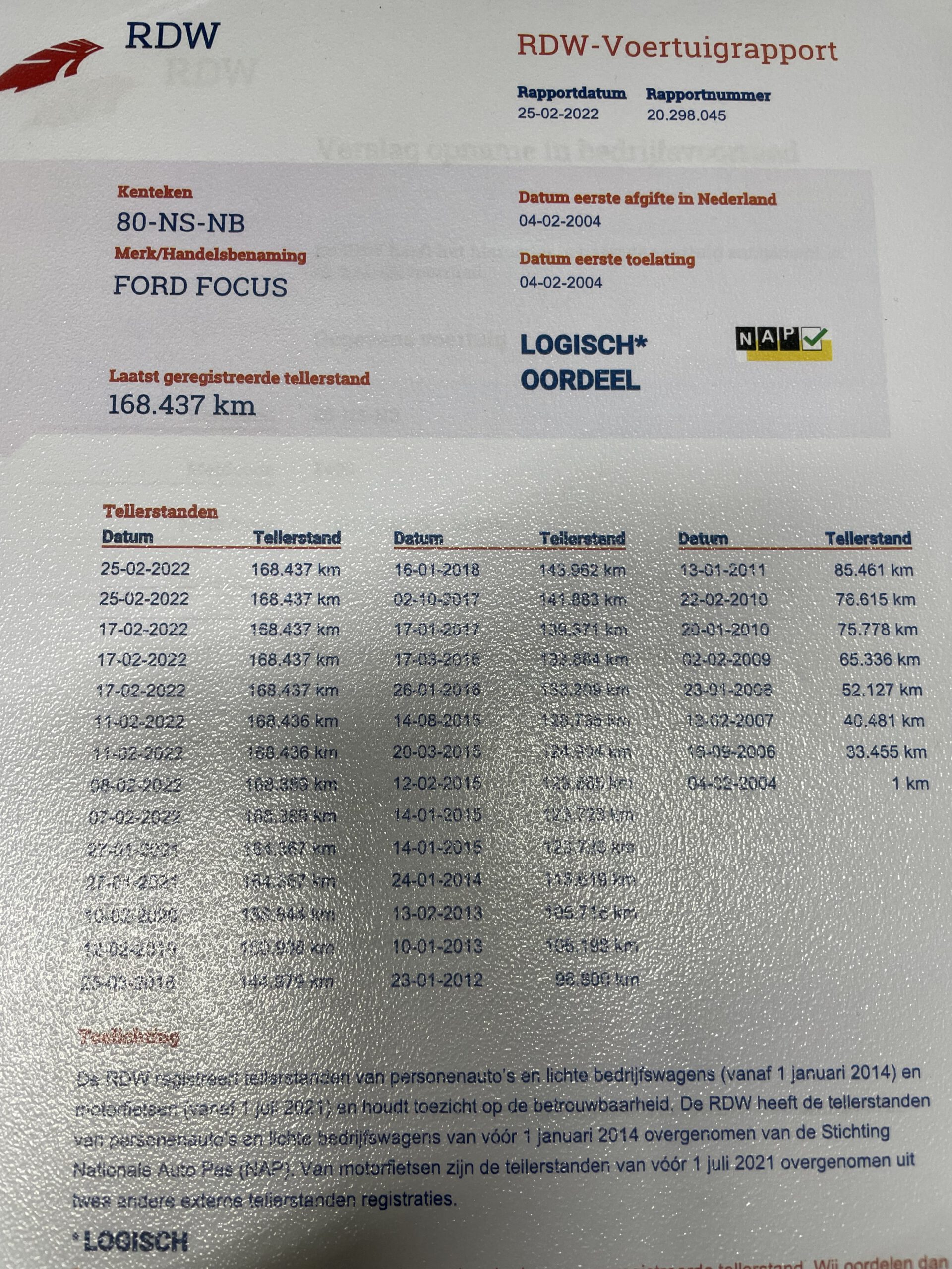 ford focus 5 deurs 1.6 16v benzine apk tot 01-03-2023 168551KM